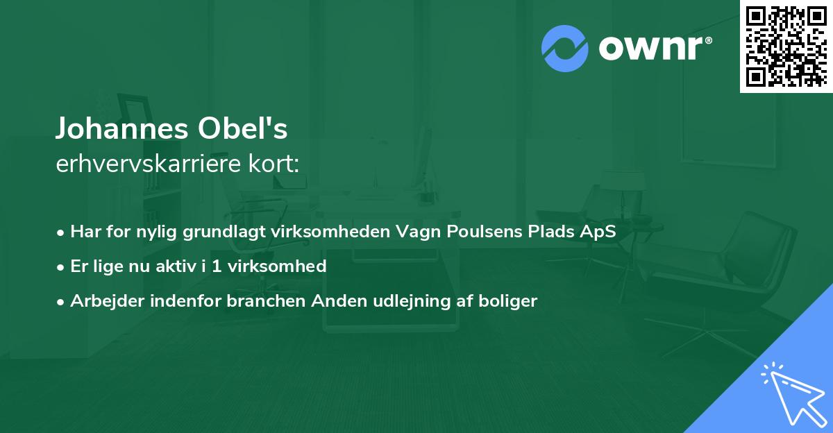 Johannes Obel's erhvervskarriere kort