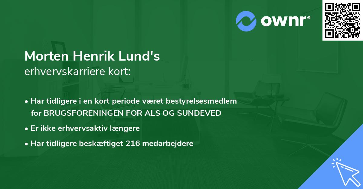 Morten Henrik Lund's erhvervskarriere kort