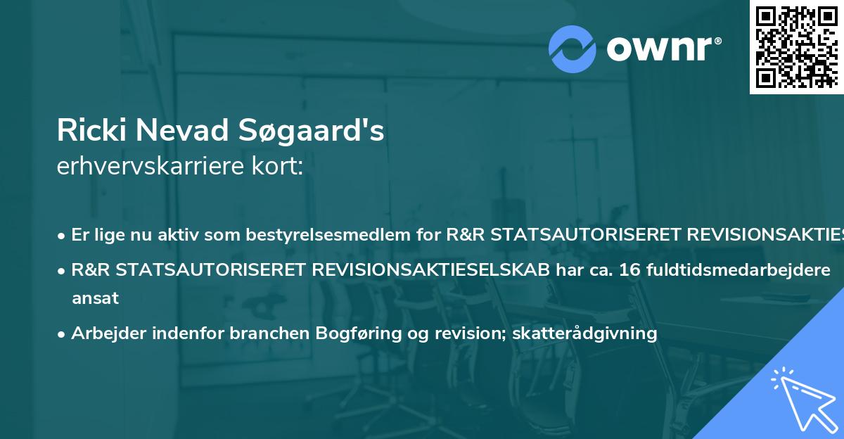 Ricki Nevad Søgaard's erhvervskarriere kort