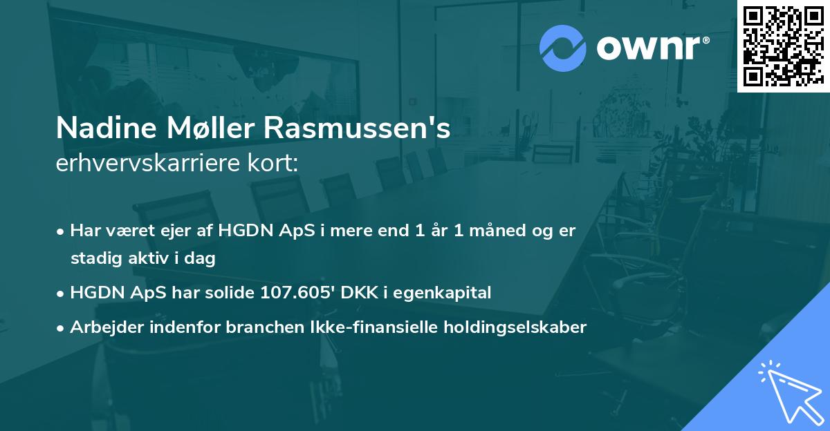 Nadine Møller Rasmussen's erhvervskarriere kort