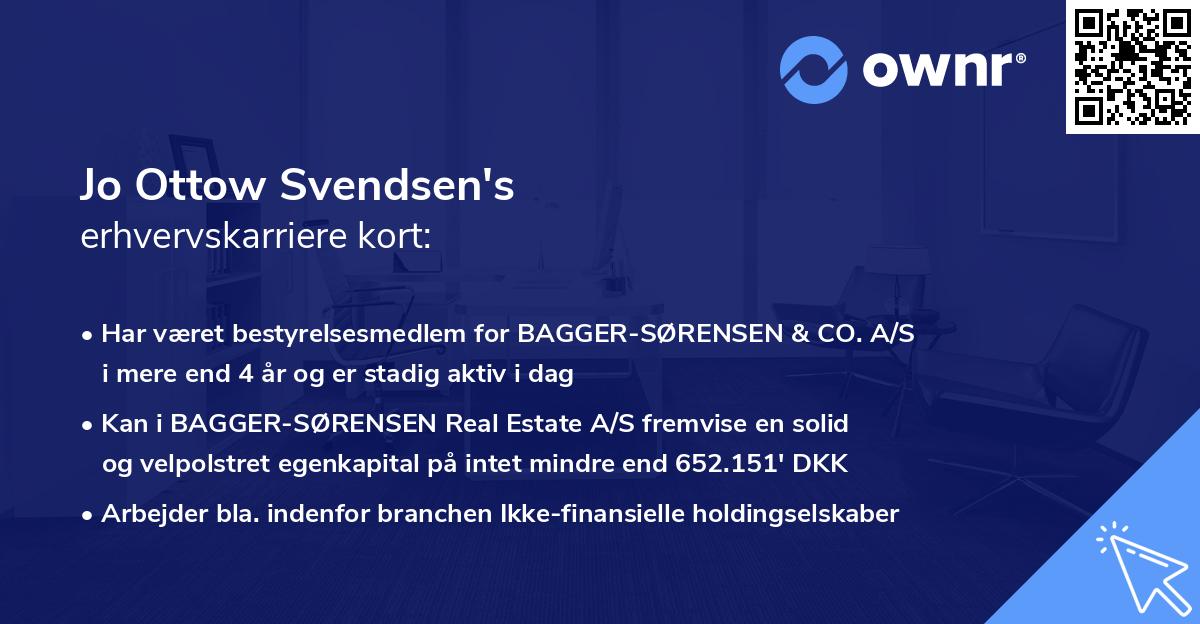 Jo Ottow Svendsen's erhvervskarriere kort