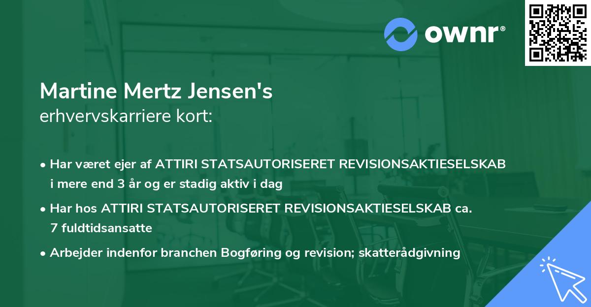 Martine Mertz Jensen's erhvervskarriere kort