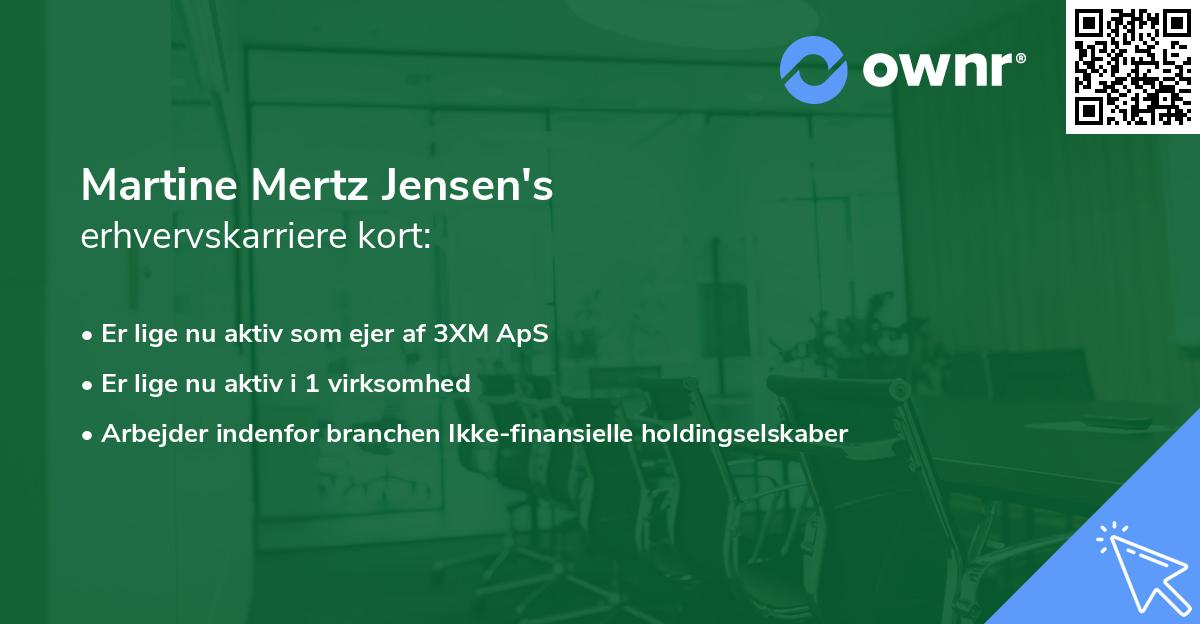 Martine Mertz Jensen's erhvervskarriere kort