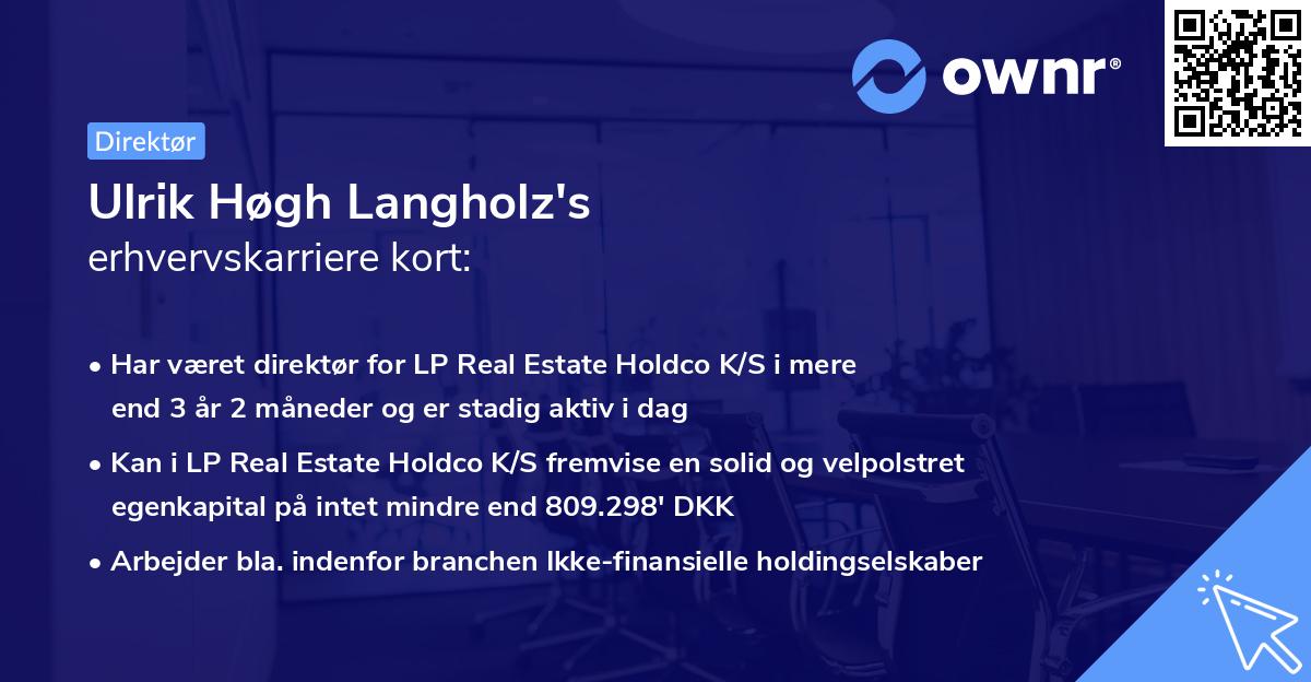 Ulrik Høgh Langholz's erhvervskarriere kort