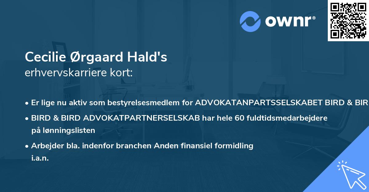 Cecilie Ørgaard Hald's erhvervskarriere kort