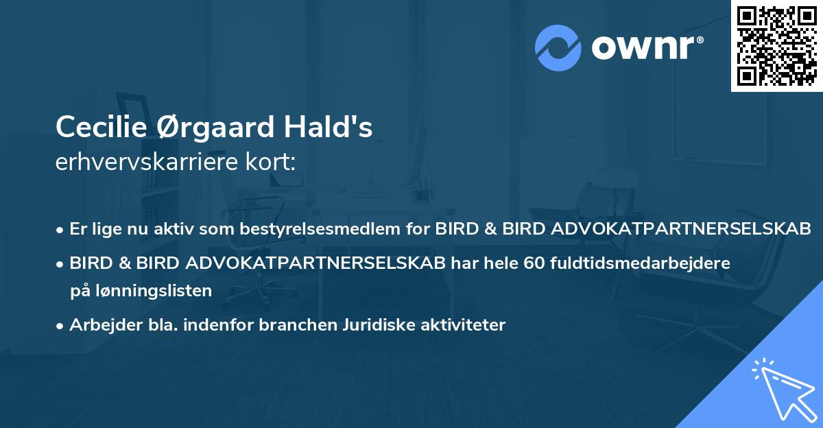 Cecilie Ørgaard Hald's erhvervskarriere kort