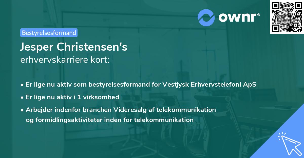Jesper Christensen's erhvervskarriere kort