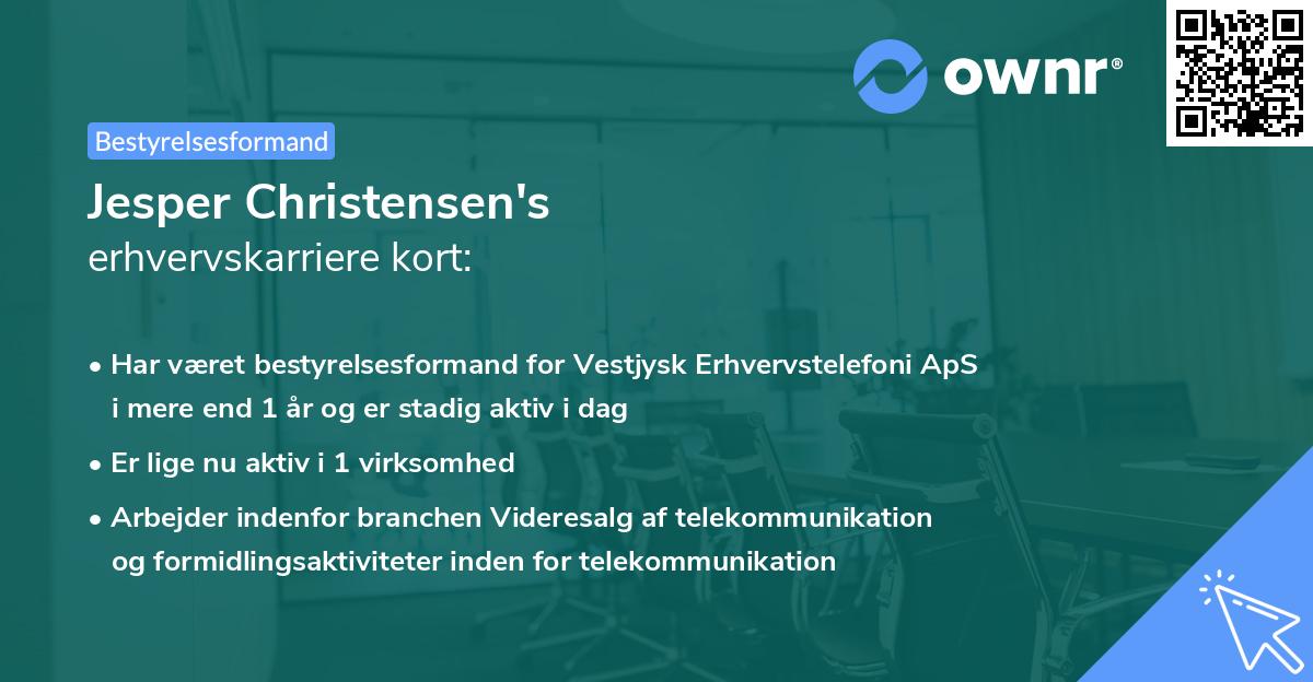 Jesper Christensen's erhvervskarriere kort