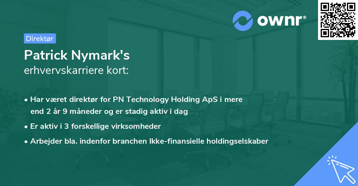 Patrick Nymark's erhvervskarriere kort