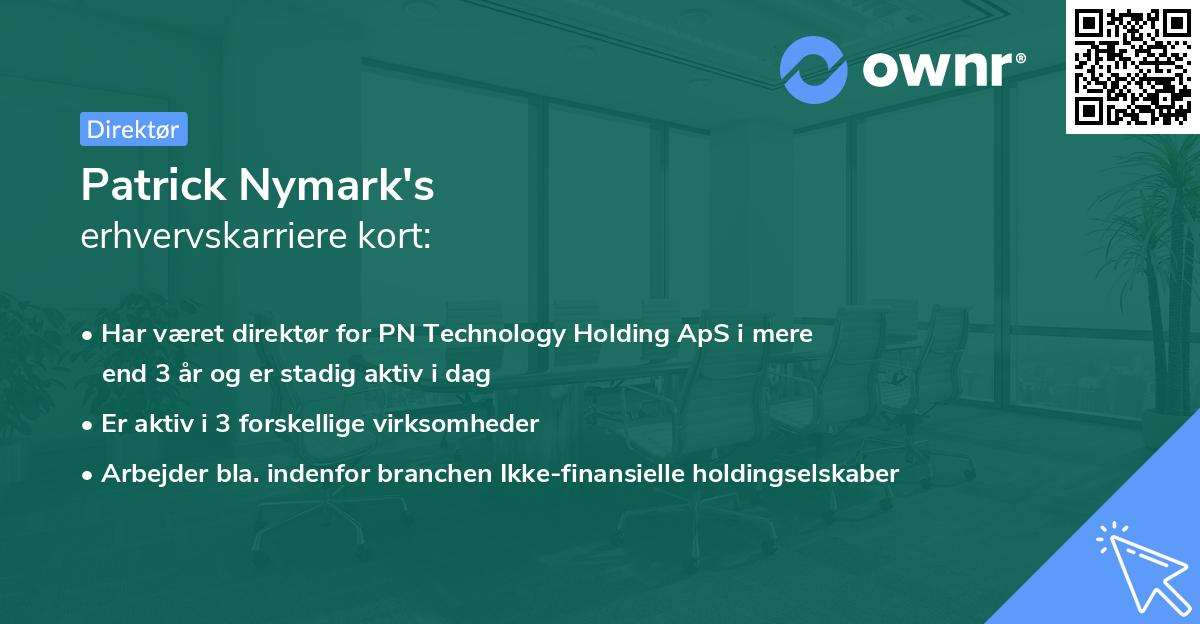 Patrick Nymark's erhvervskarriere kort