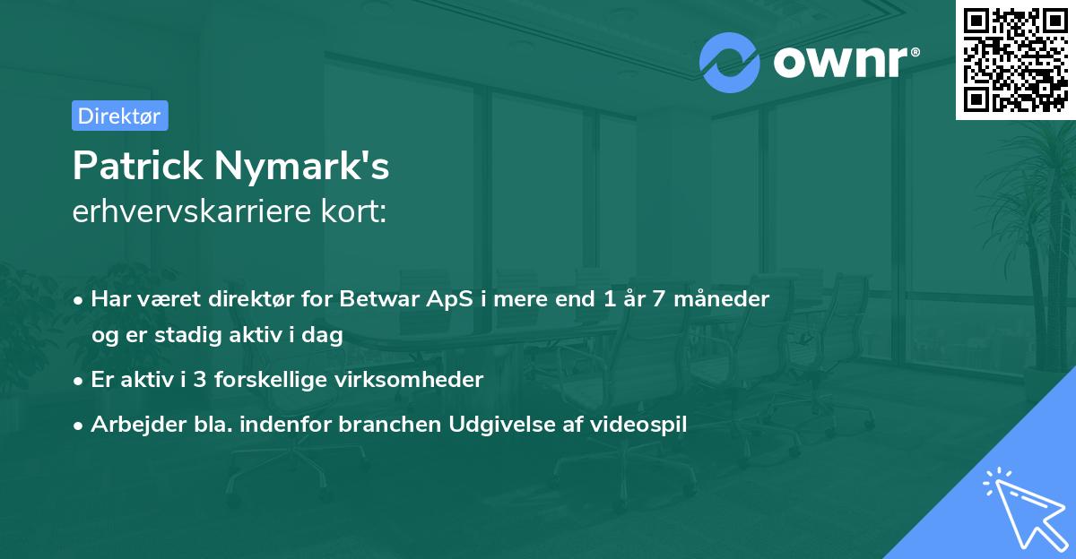 Patrick Nymark's erhvervskarriere kort