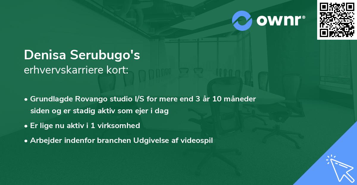 Denisa Serubugo's erhvervskarriere kort