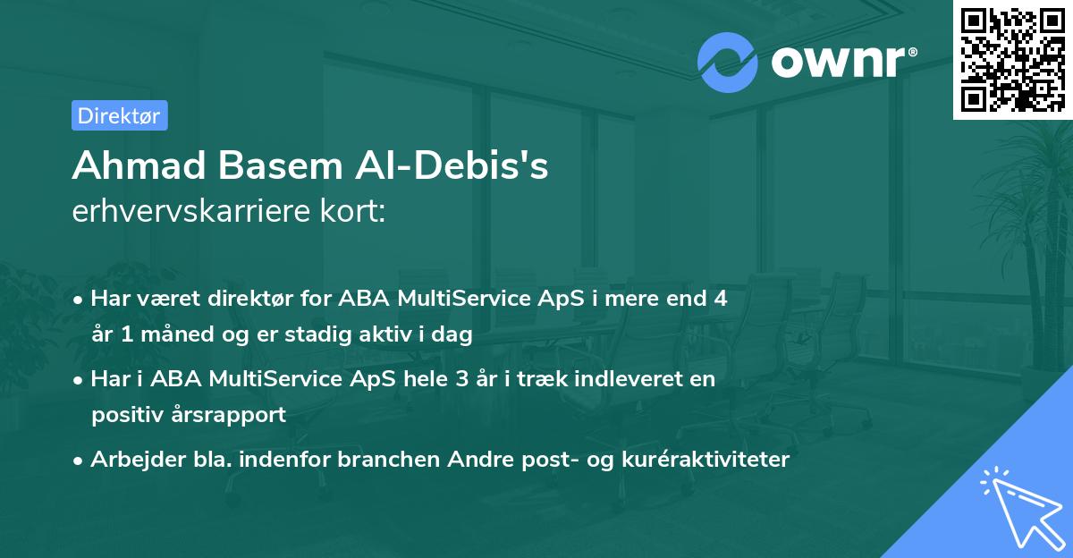 Ahmad Basem Al-Debis's erhvervskarriere kort
