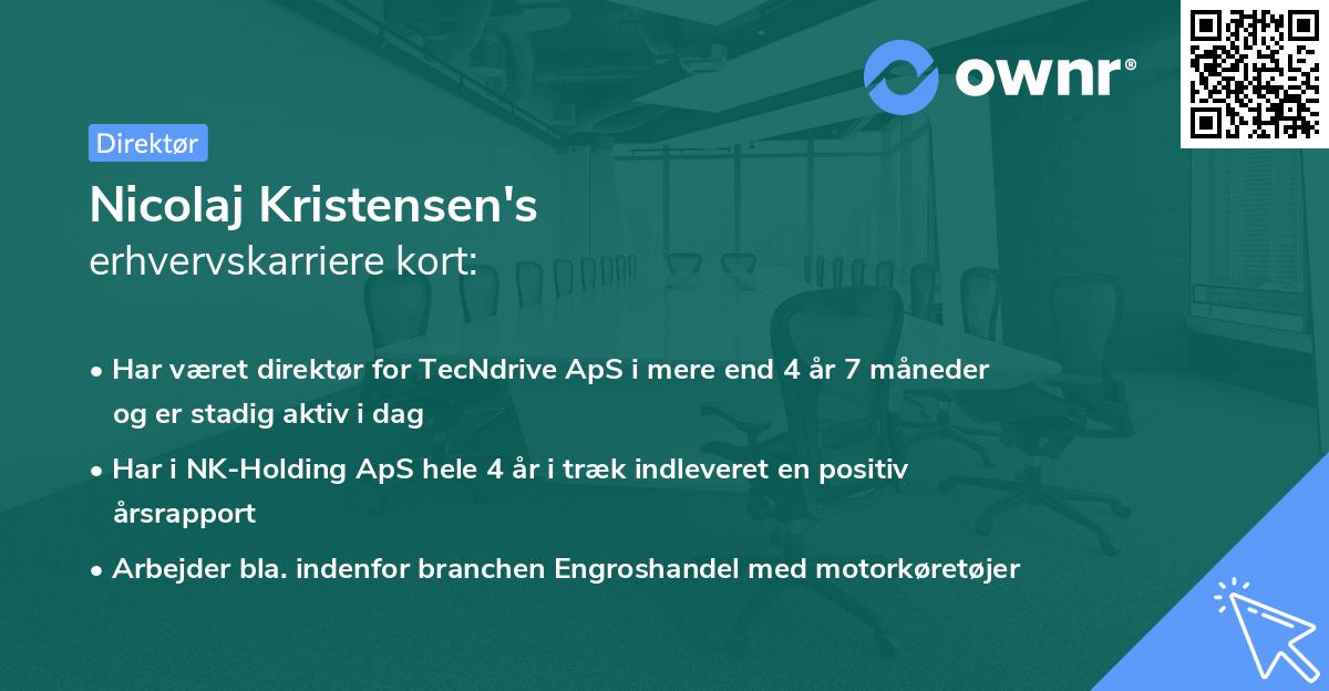 Nicolaj Kristensen's erhvervskarriere kort