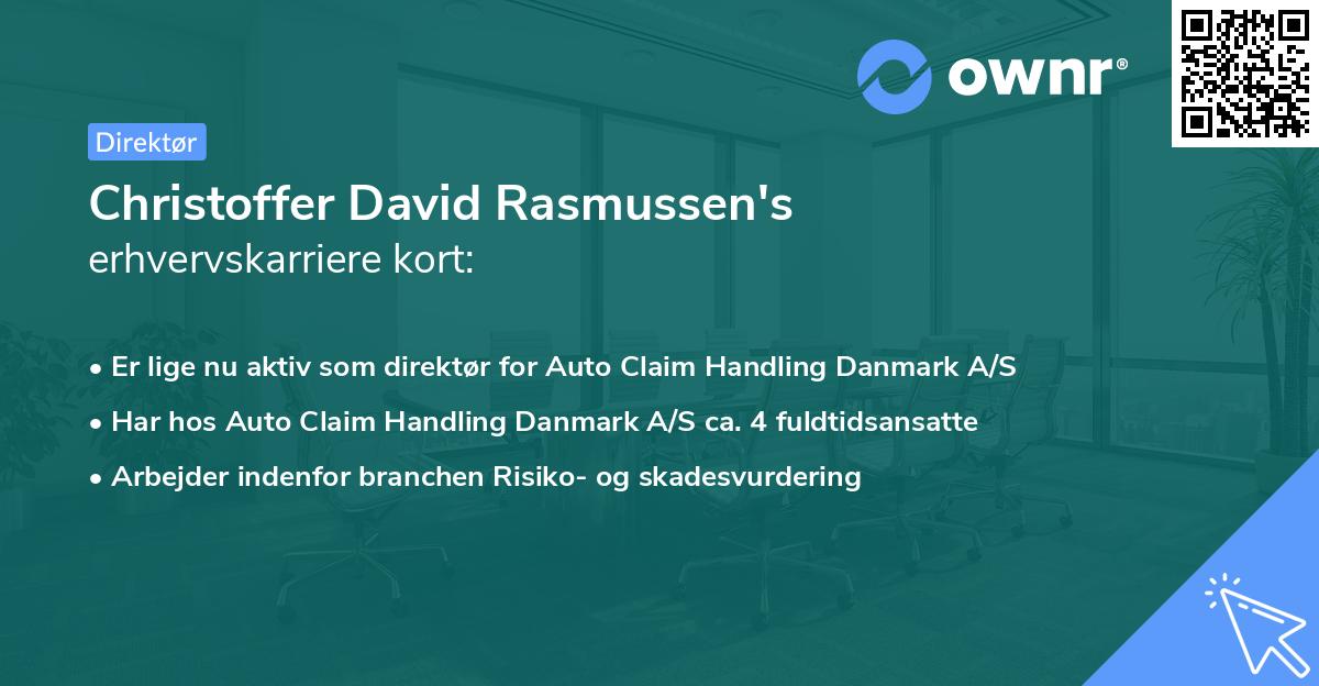 Christoffer David Rasmussen's erhvervskarriere kort