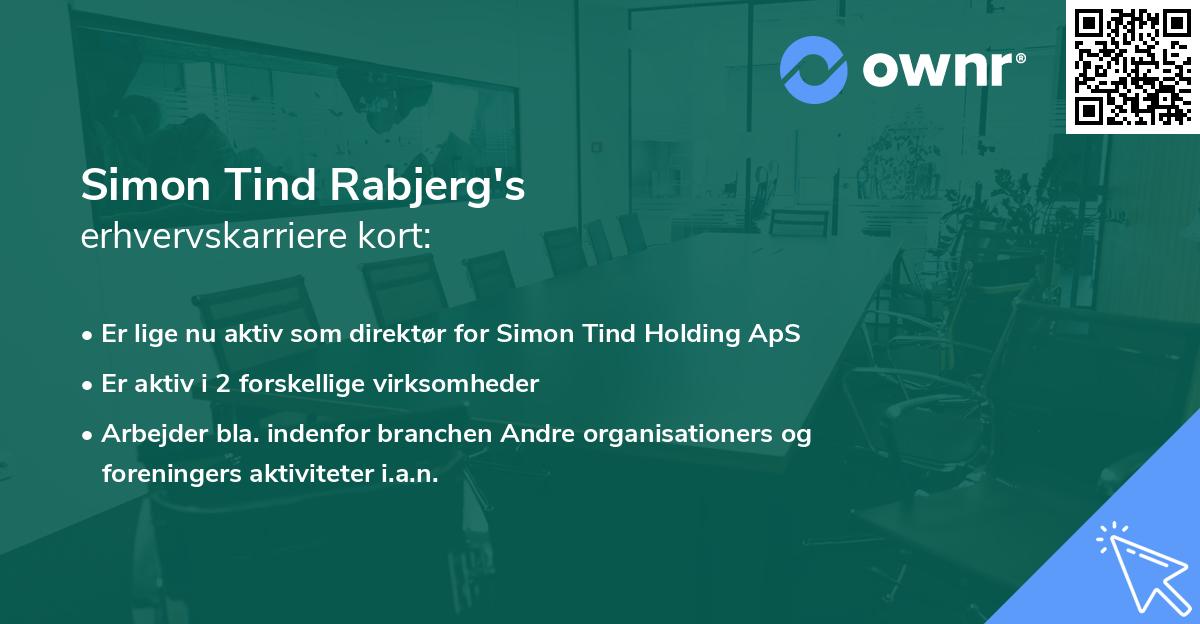 Simon Tind Rabjerg's erhvervskarriere kort