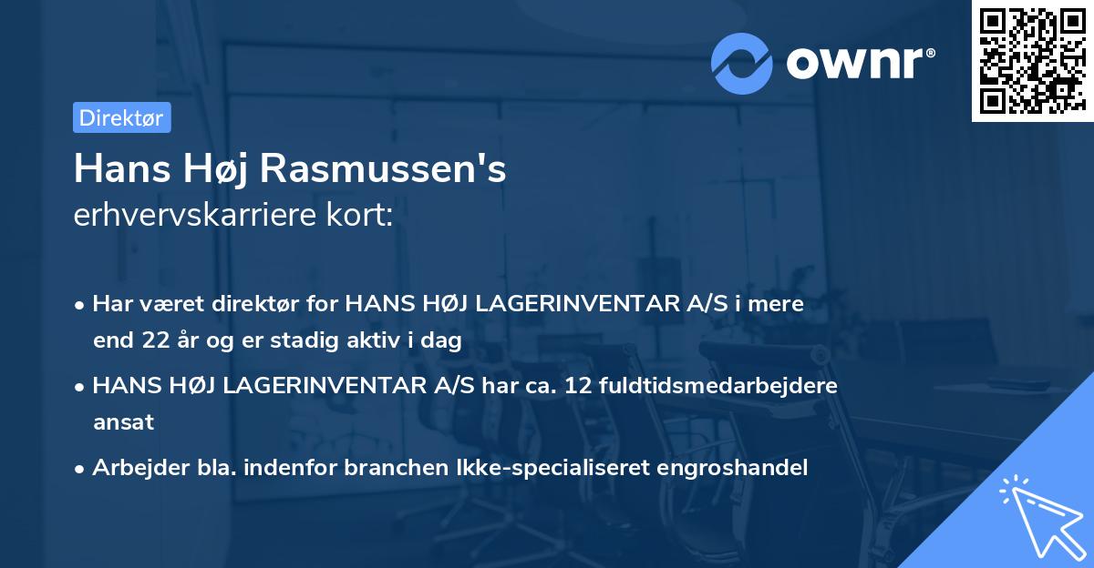 Hans Høj Rasmussen's erhvervskarriere kort