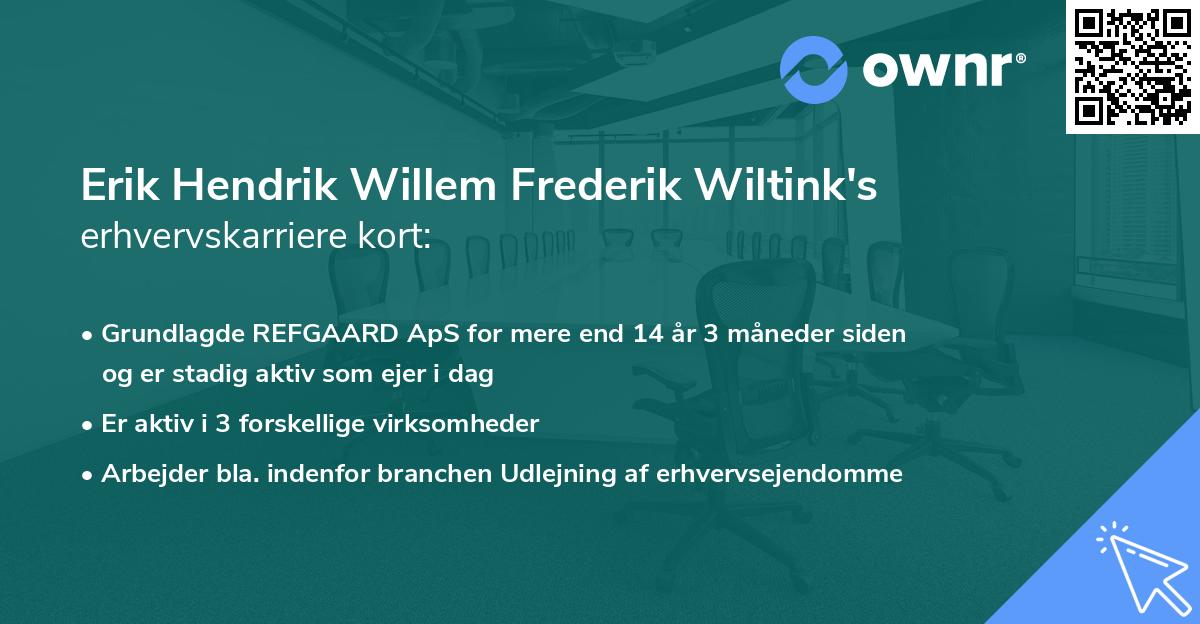 Erik Hendrik Willem Frederik Wiltink's erhvervskarriere kort