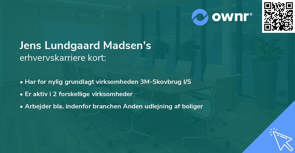 Jens Lundgaard Madsen's erhvervskarriere kort