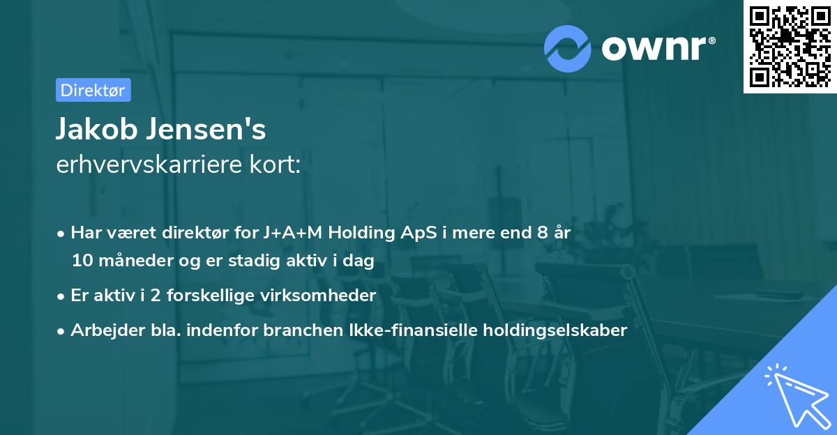Jakob Jensen's erhvervskarriere kort