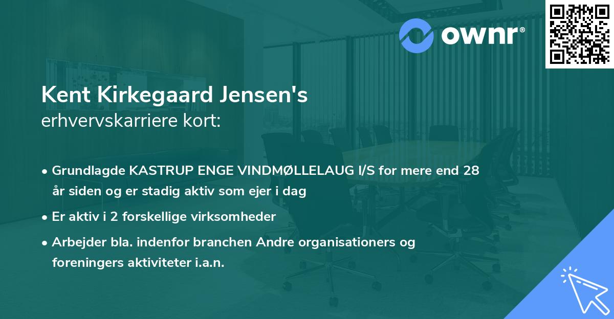 Kent Kirkegaard Jensen's erhvervskarriere kort
