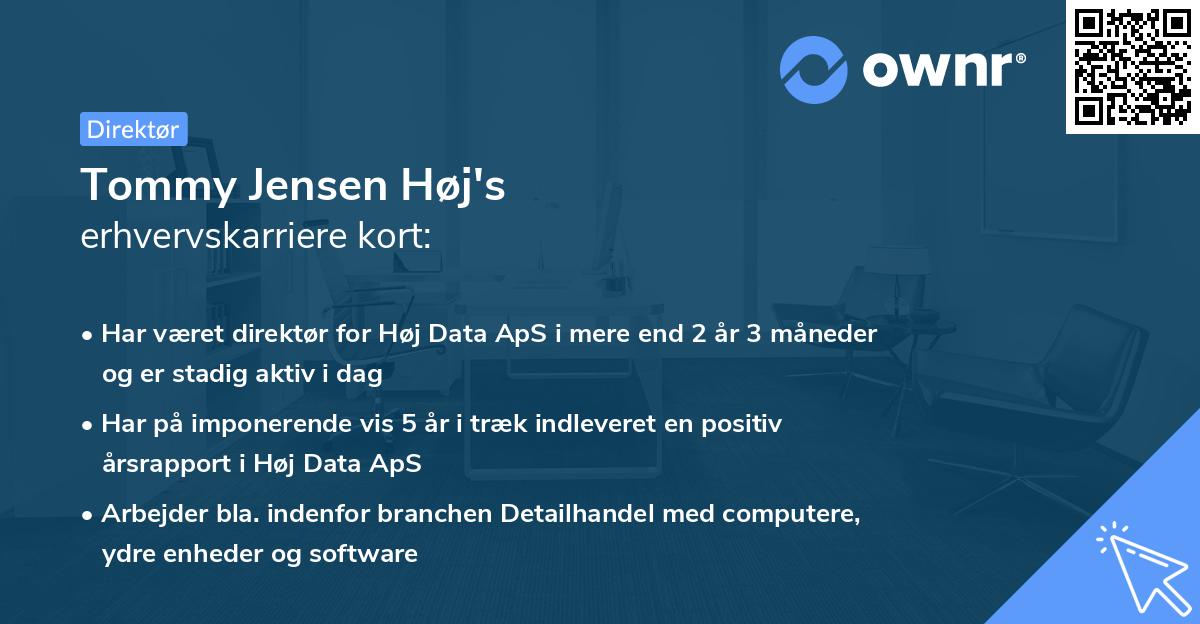 Tommy Jensen Høj's erhvervskarriere kort