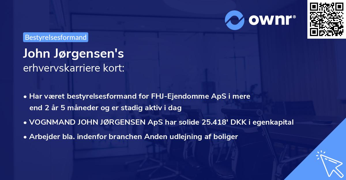 John Jørgensen's erhvervskarriere kort