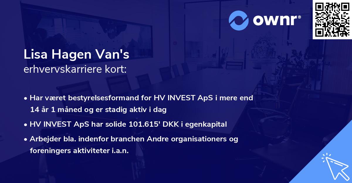 Lisa Hagen Van's erhvervskarriere kort