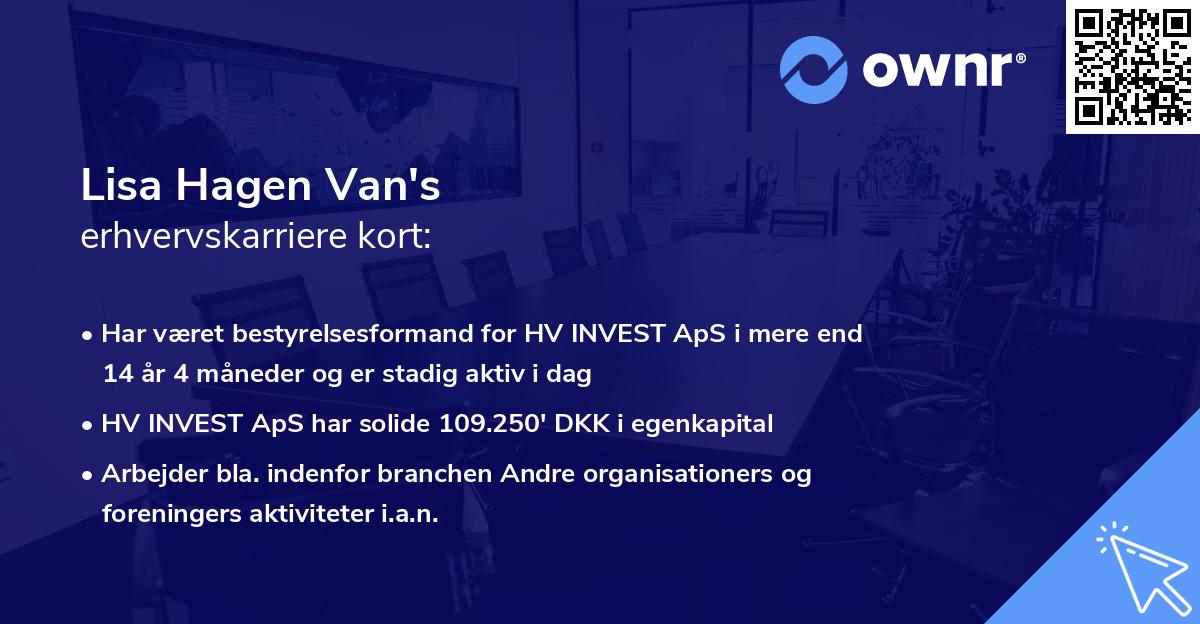 Lisa Hagen Van's erhvervskarriere kort
