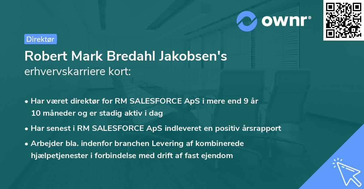 Robert Mark Bredahl Jakobsen's erhvervskarriere kort