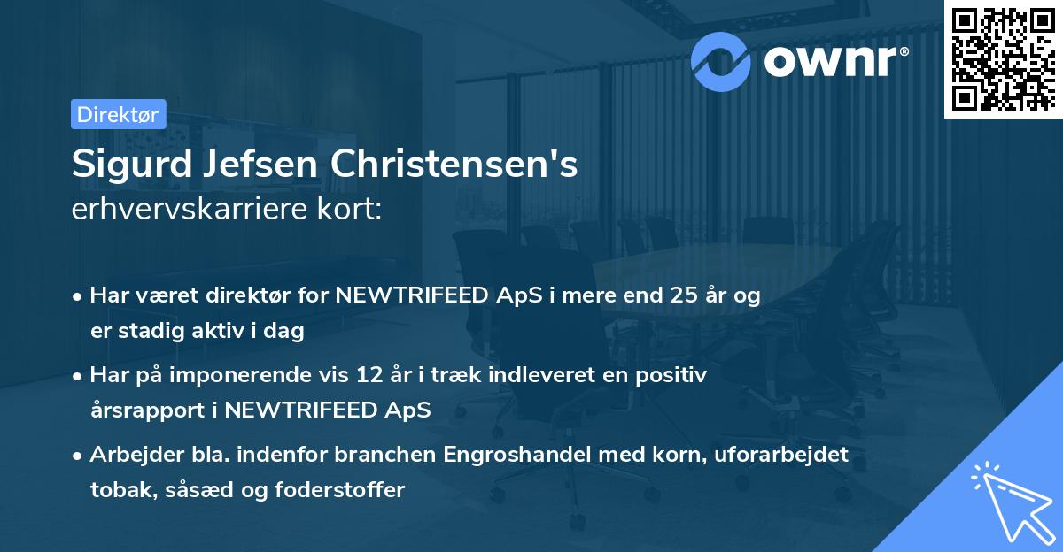 Sigurd Jefsen Christensen's erhvervskarriere kort