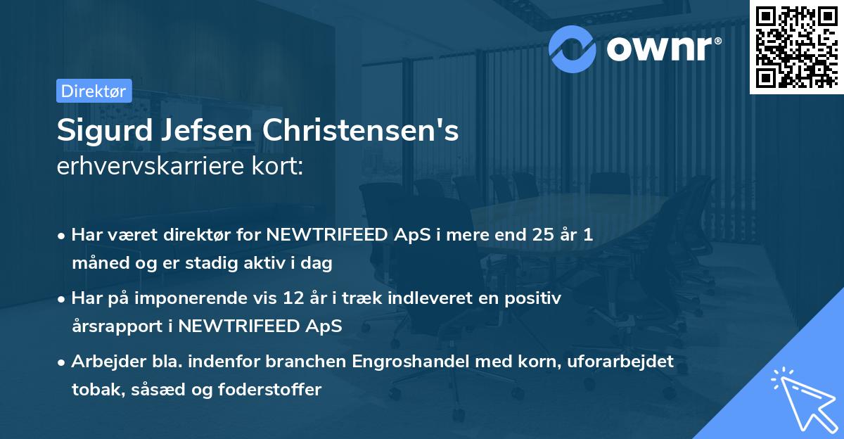 Sigurd Jefsen Christensen's erhvervskarriere kort