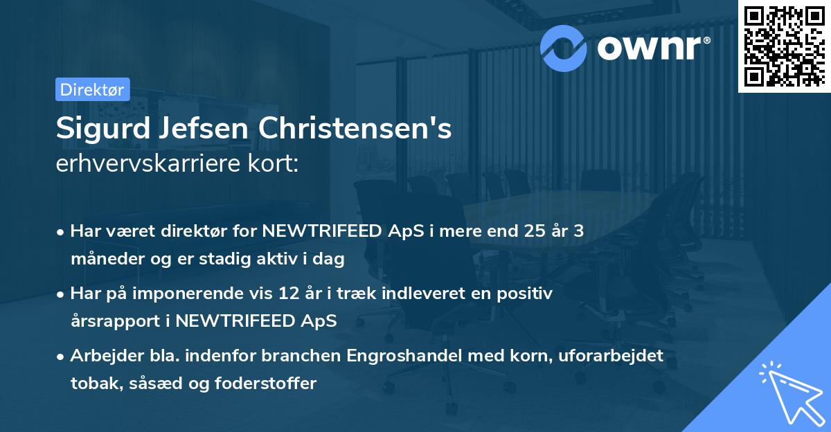 Sigurd Jefsen Christensen's erhvervskarriere kort