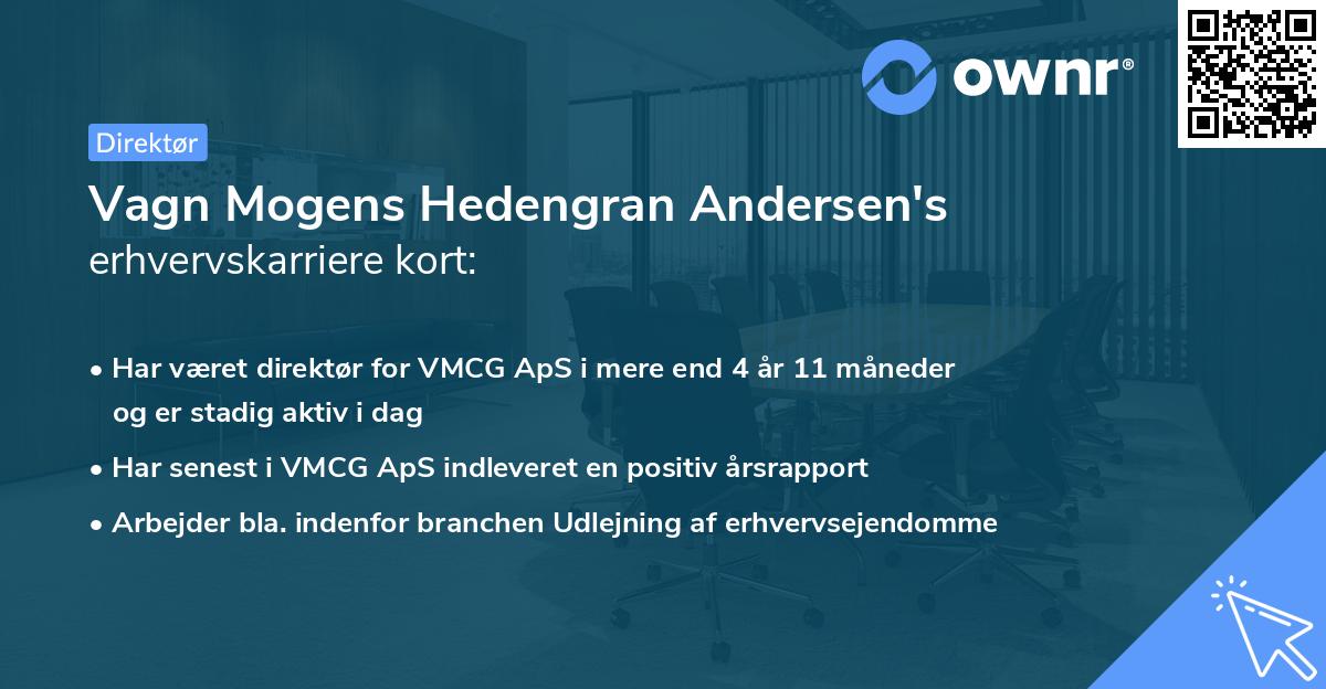 Vagn Mogens Hedengran Andersen's erhvervskarriere kort