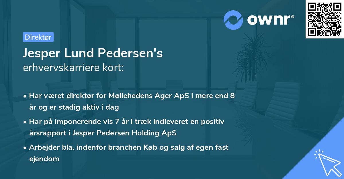 Jesper Lund Pedersen's erhvervskarriere kort