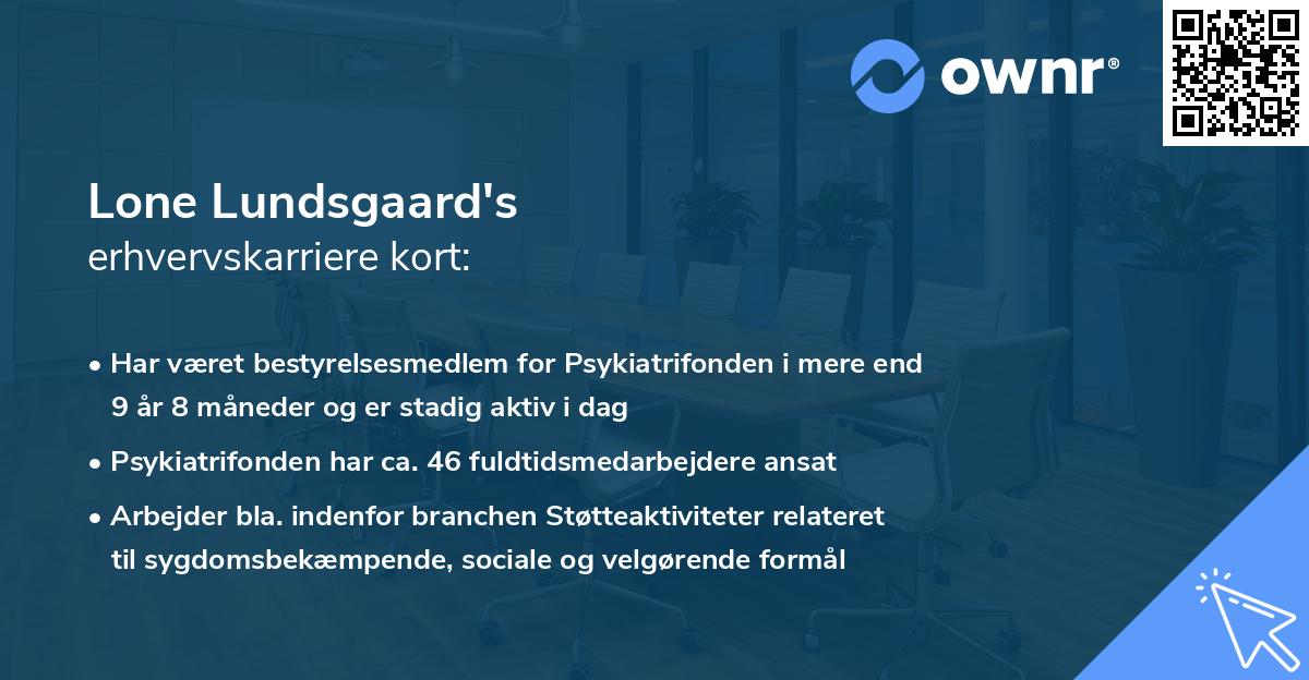 Lone Lundsgaard's erhvervskarriere kort
