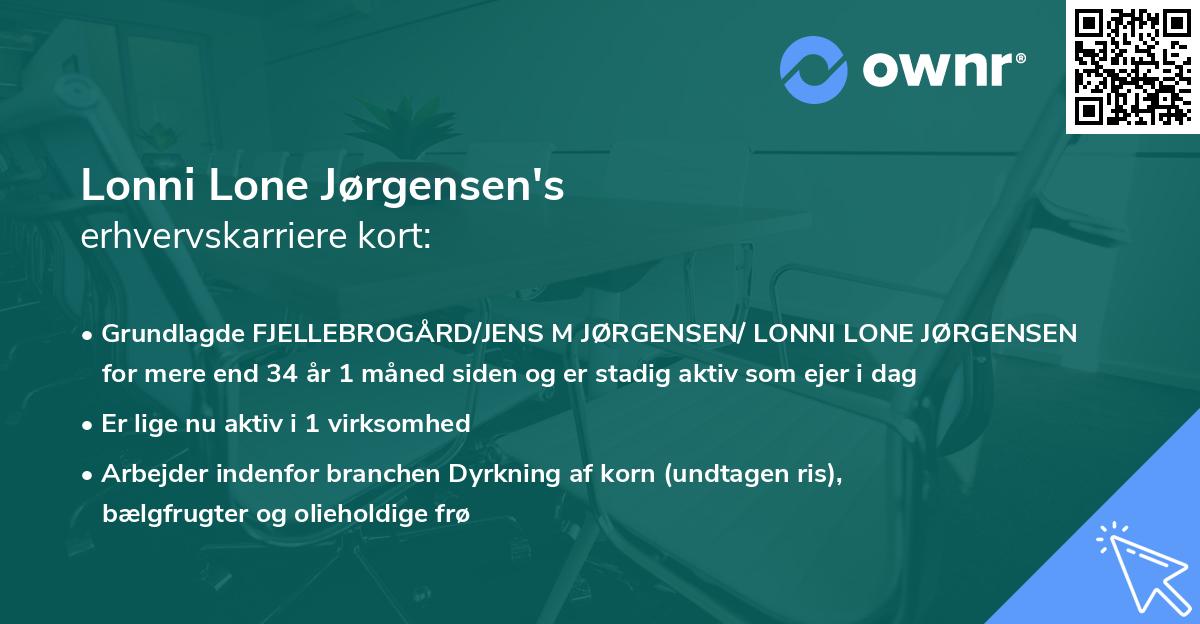 Lonni Lone Jørgensen's erhvervskarriere kort