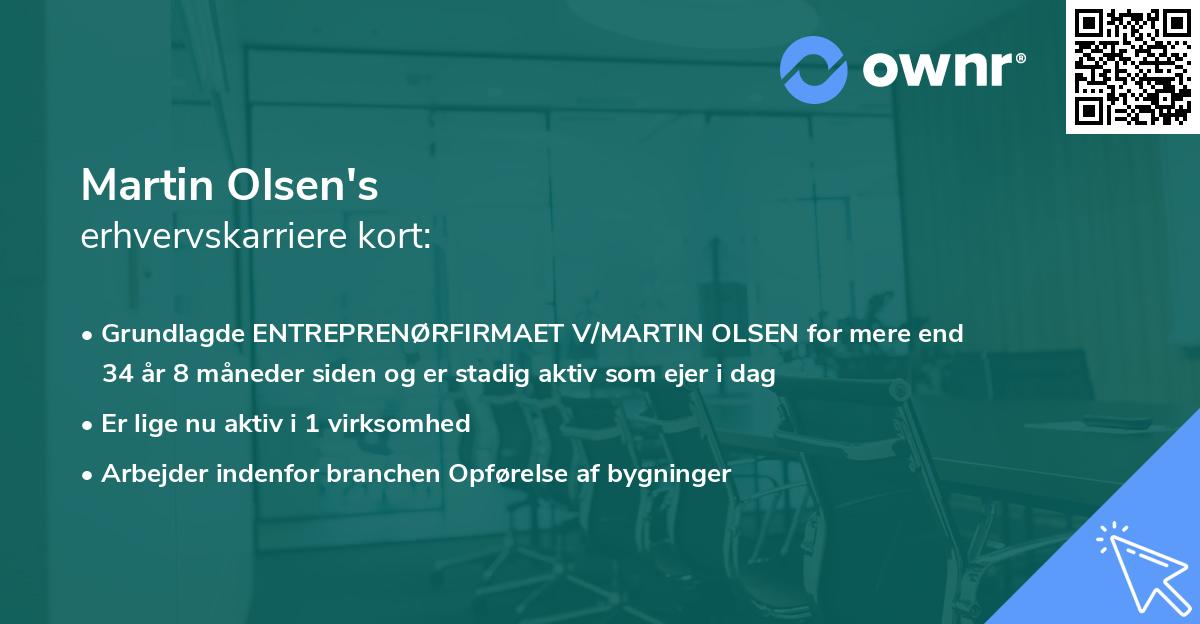 Martin Olsen's erhvervskarriere kort