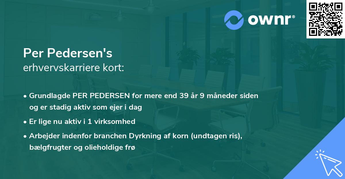 Per Pedersen's erhvervskarriere kort