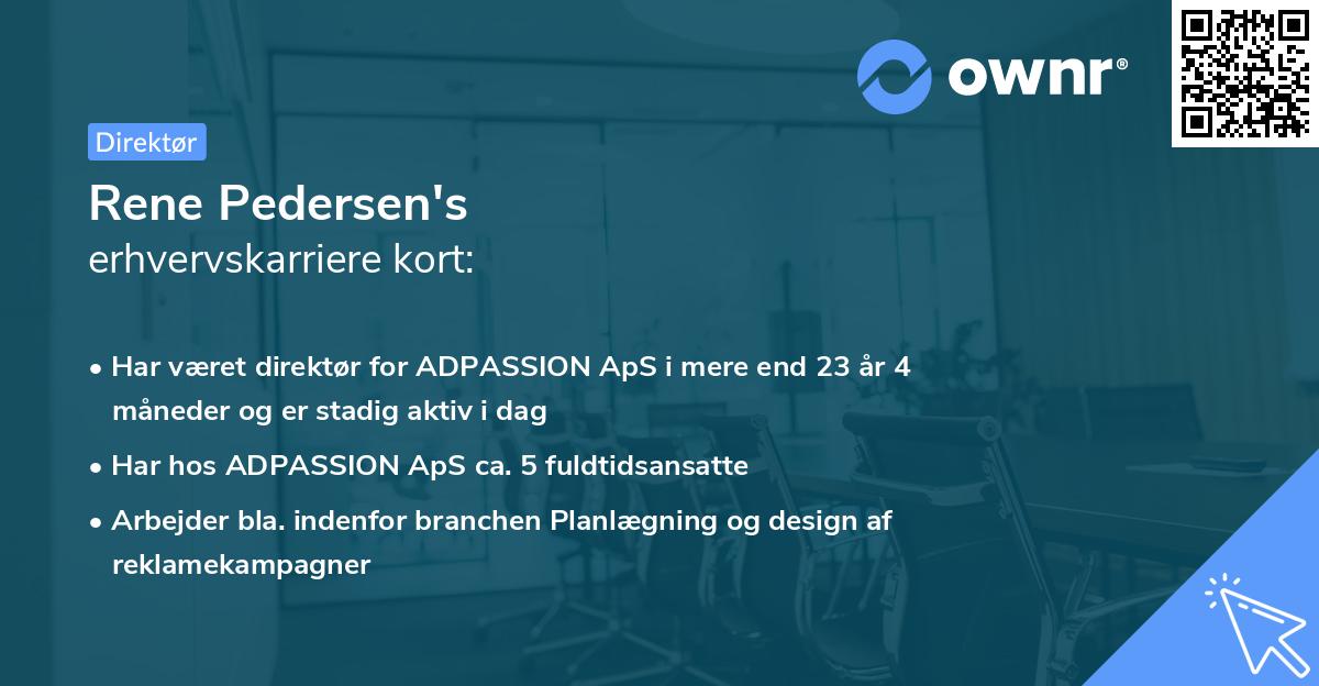 Rene Pedersen's erhvervskarriere kort