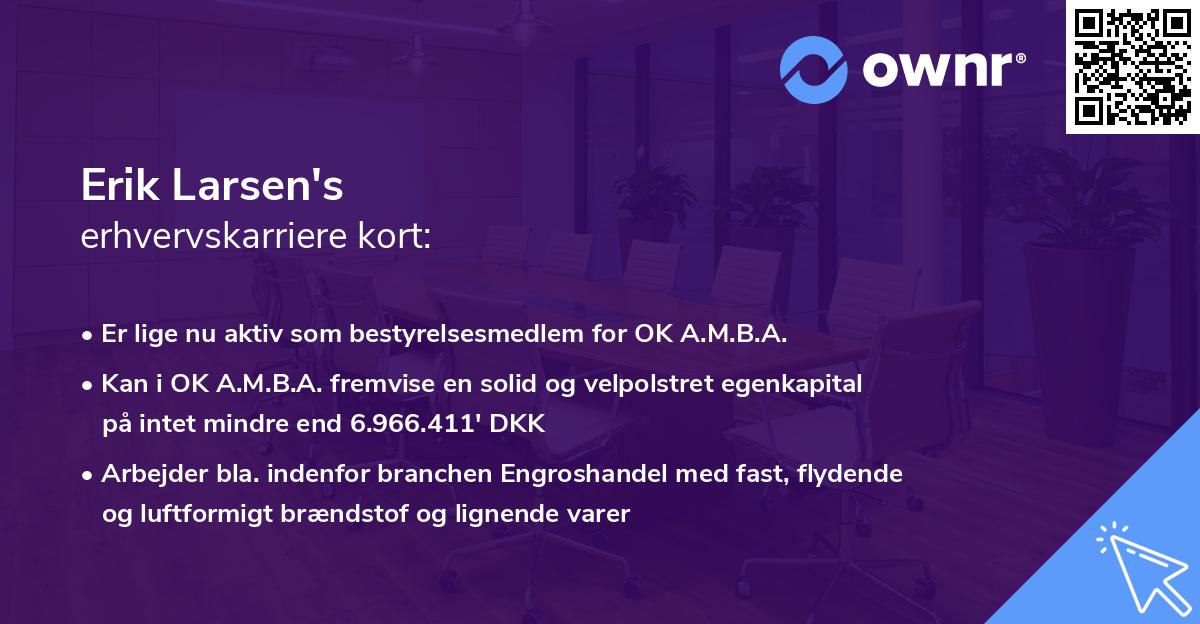 Erik Larsen's erhvervskarriere kort