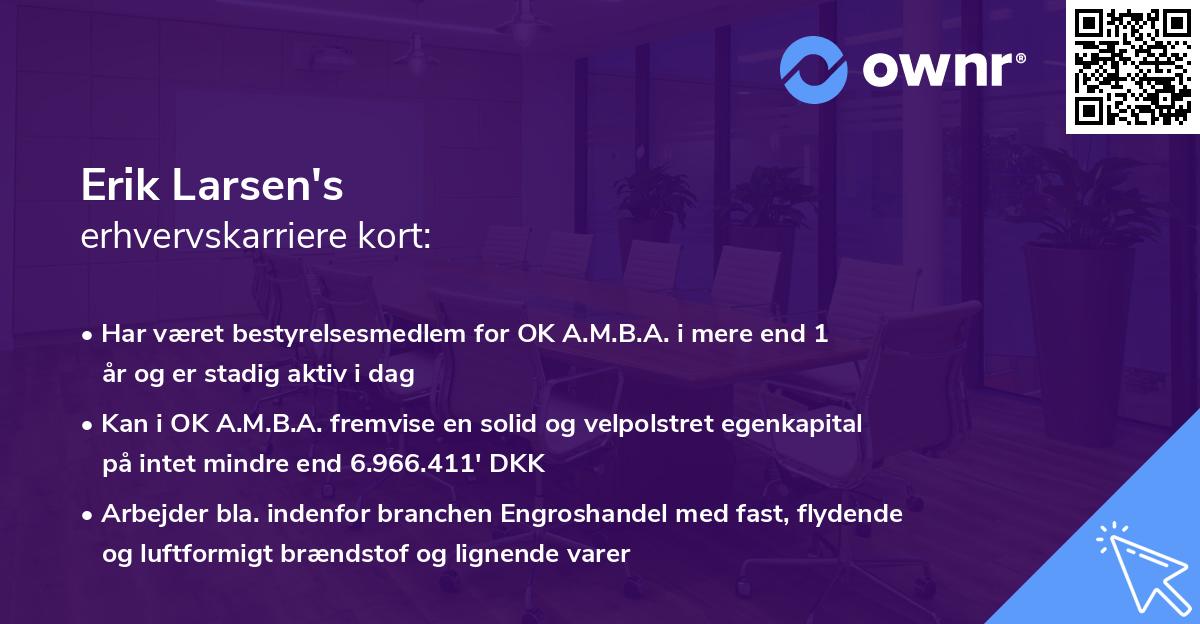 Erik Larsen's erhvervskarriere kort