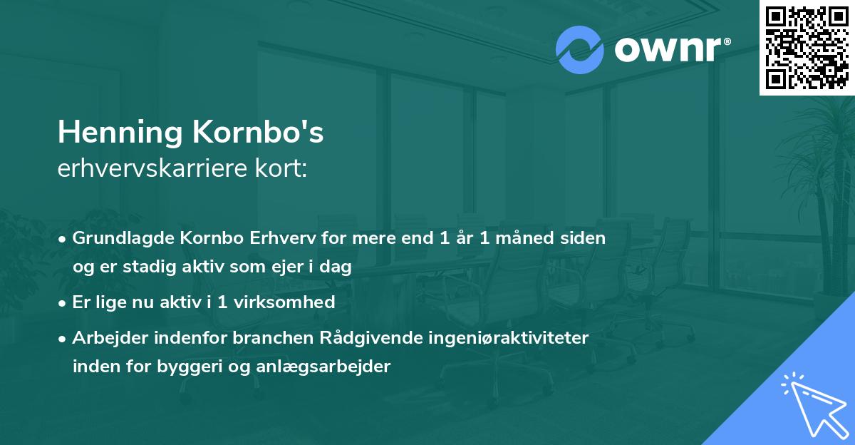 Henning Kornbo's erhvervskarriere kort