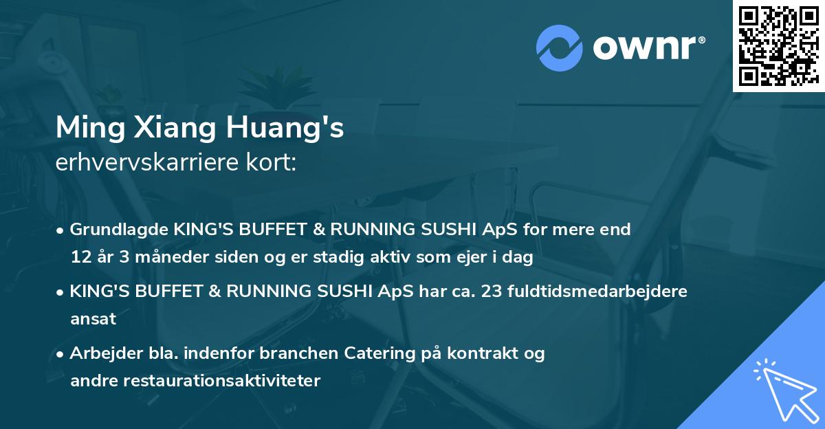 Ming Xiang Huang's erhvervskarriere kort