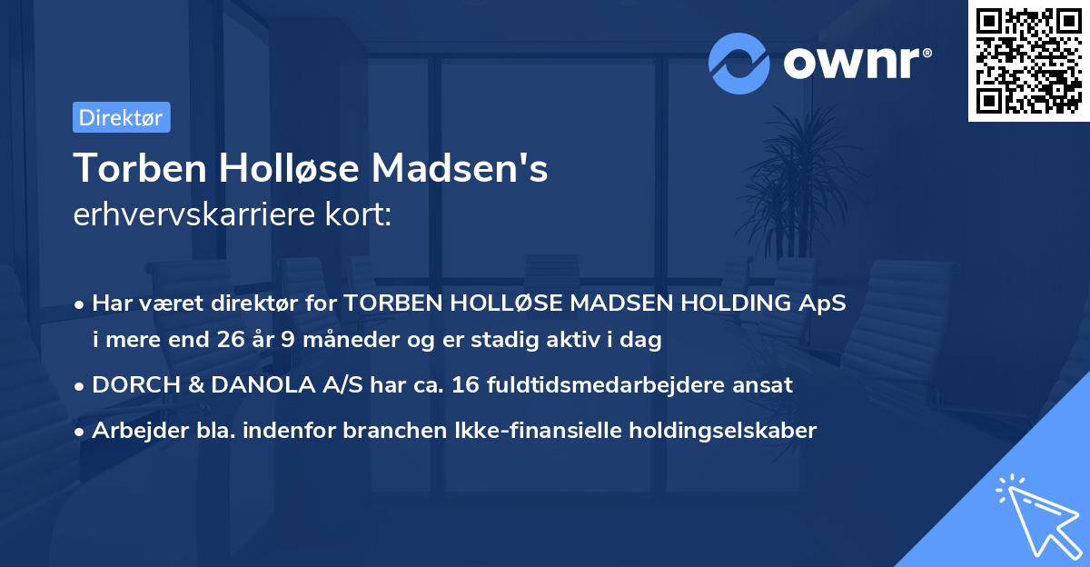 Torben Holløse Madsen's erhvervskarriere kort