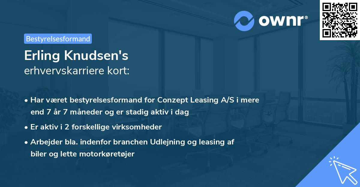 Erling Knudsen's erhvervskarriere kort