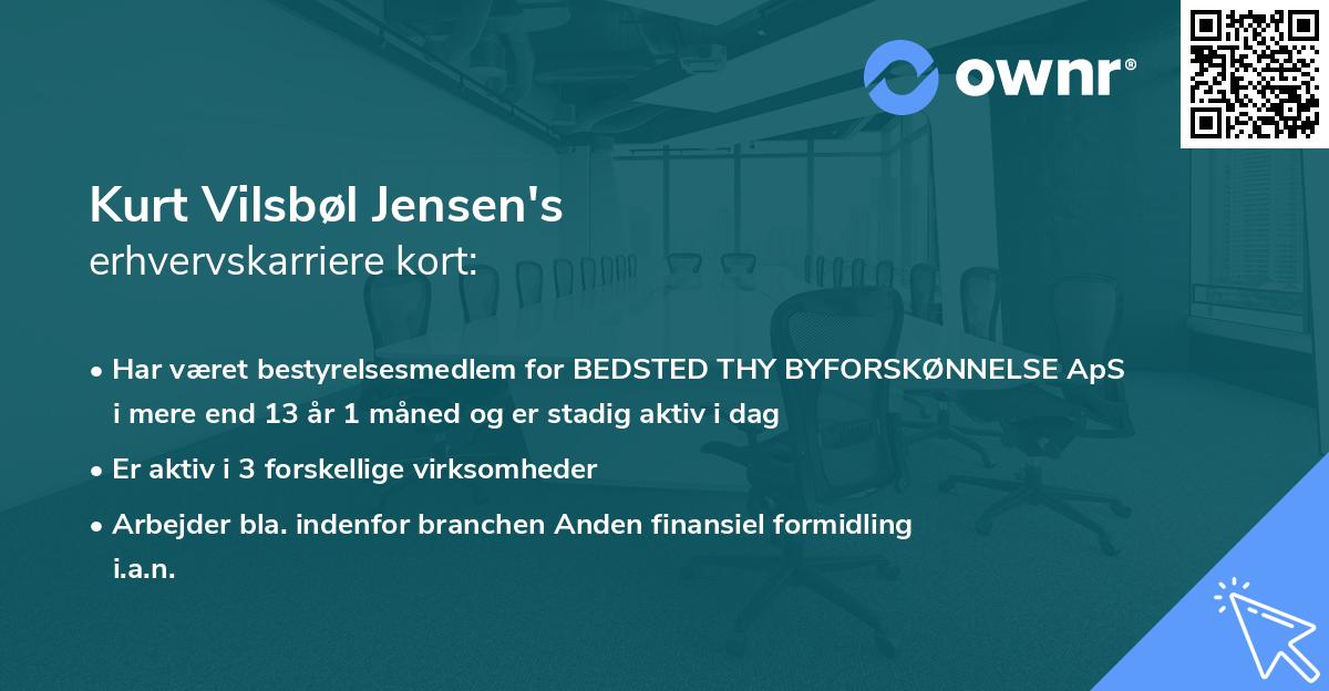 Kurt Vilsbøl Jensen's erhvervskarriere kort