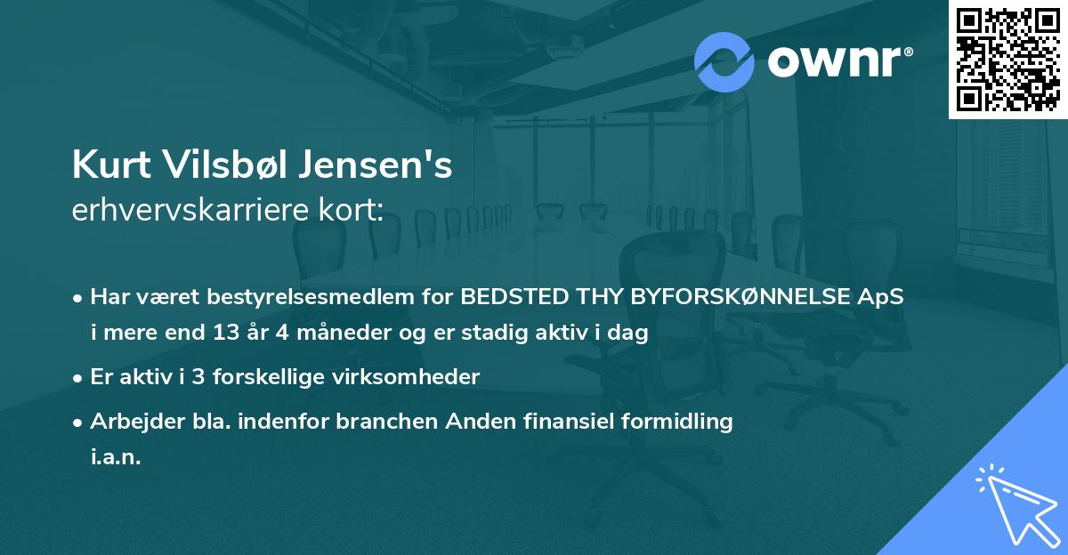 Kurt Vilsbøl Jensen's erhvervskarriere kort