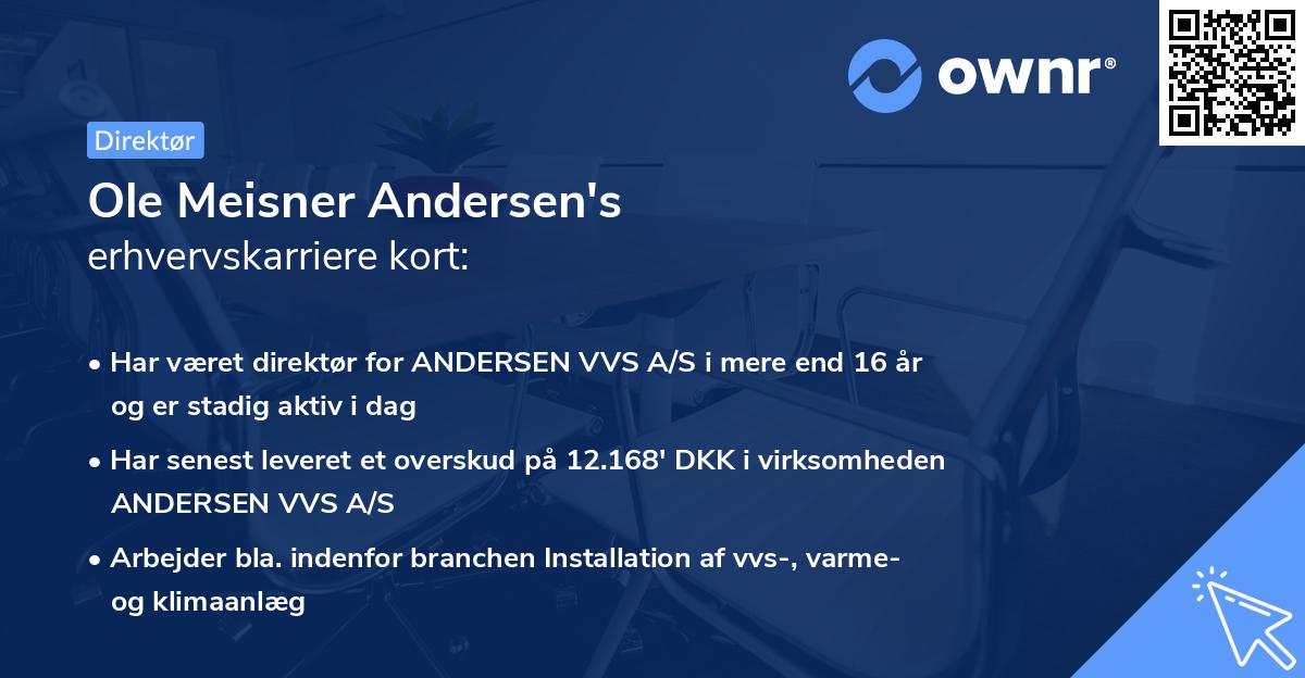 Ole Meisner Andersen's erhvervskarriere kort