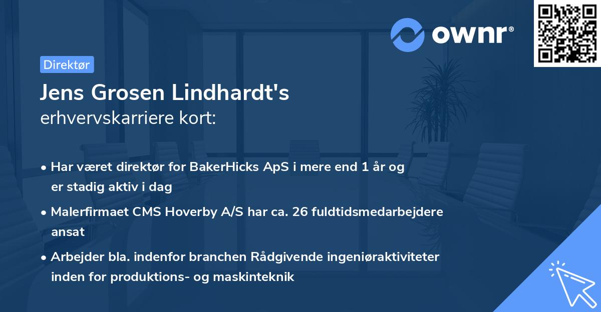 Jens Grosen Lindhardt's erhvervskarriere kort